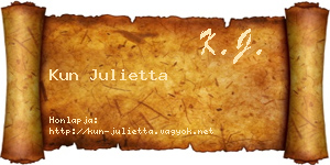 Kun Julietta névjegykártya